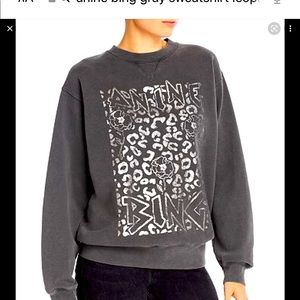 Anine Bing gray cool relaxed leopard silver sweatshirt. Worn once
